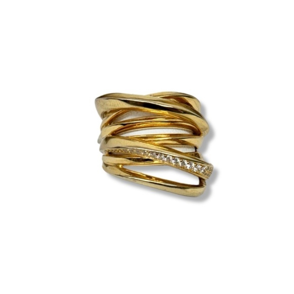 House of She Jessie Gold Crossover Stacked Ring Sizes 7-8 NWT